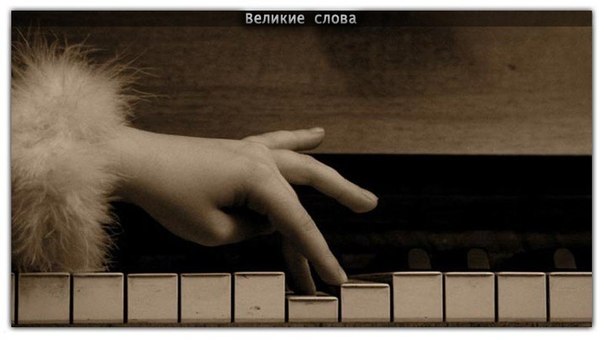 Жизнь - как фортепиано. Белые клавиши - это любовь и счастье. Черные - горе,печаль.Что бы услышать музыку жизни, мы должны коснуться и тех, и тех.